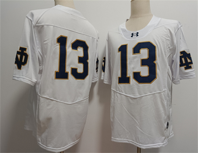 Men's Notre Dame Fighting Irish # 13 Riley Leonard White 2024 F.U.S.E. Limited Stitched Jersey